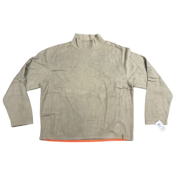 DKNY Jeans Sweater Men's 2XL Taupe Fleece Long Sleeve Insulated Cotton Pullover - Picture 1 of 8